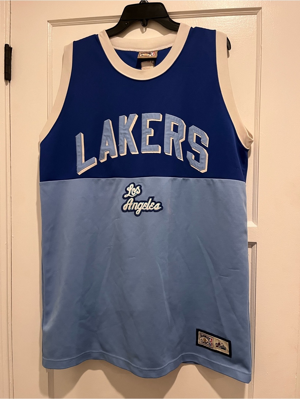 Los Angeles Lakers Vintage Blue Two-Tone Jersey Tank Top Hardwood Classics